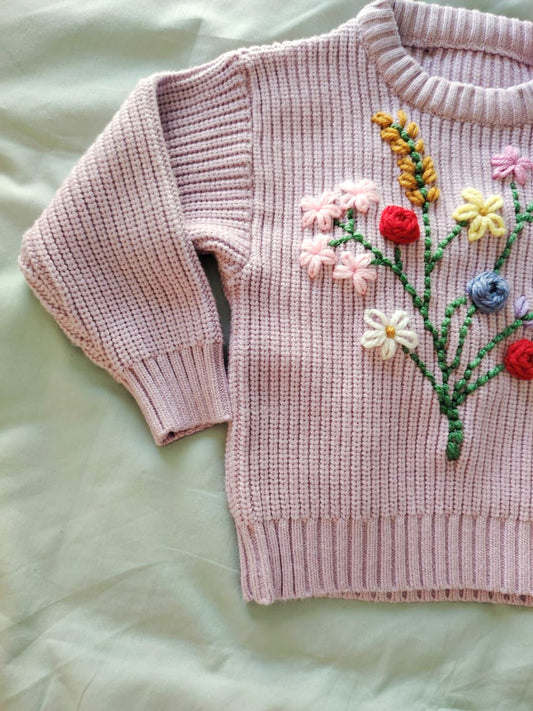 Floral Bouquet Jersey Blush Pink