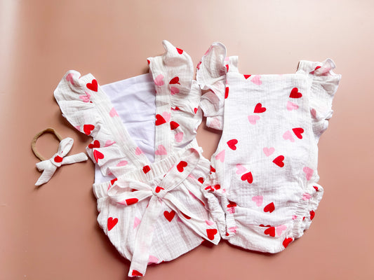 Hearts Ruffle Romper