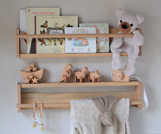 2-Way Oak/Beech Shelves - Solid Hardwood
