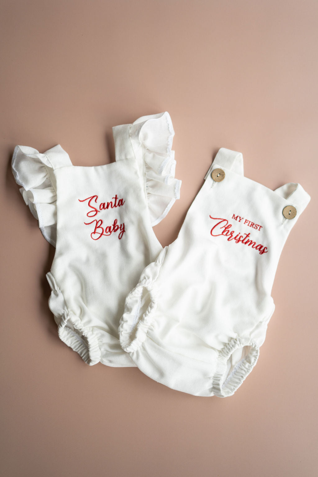 Baby's first christmas romper sales