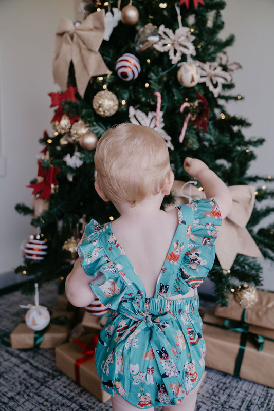 Holiday Ruffle Romper