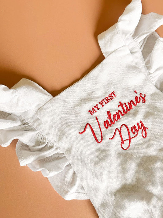 My First Valentine’s (or Personalised) Ruffle Romper