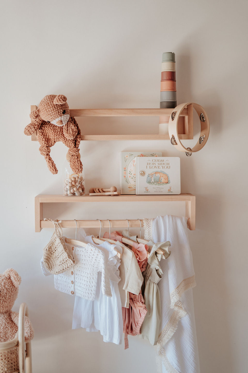 2-Way Beech Shelf (without back) - Solid Hardwood