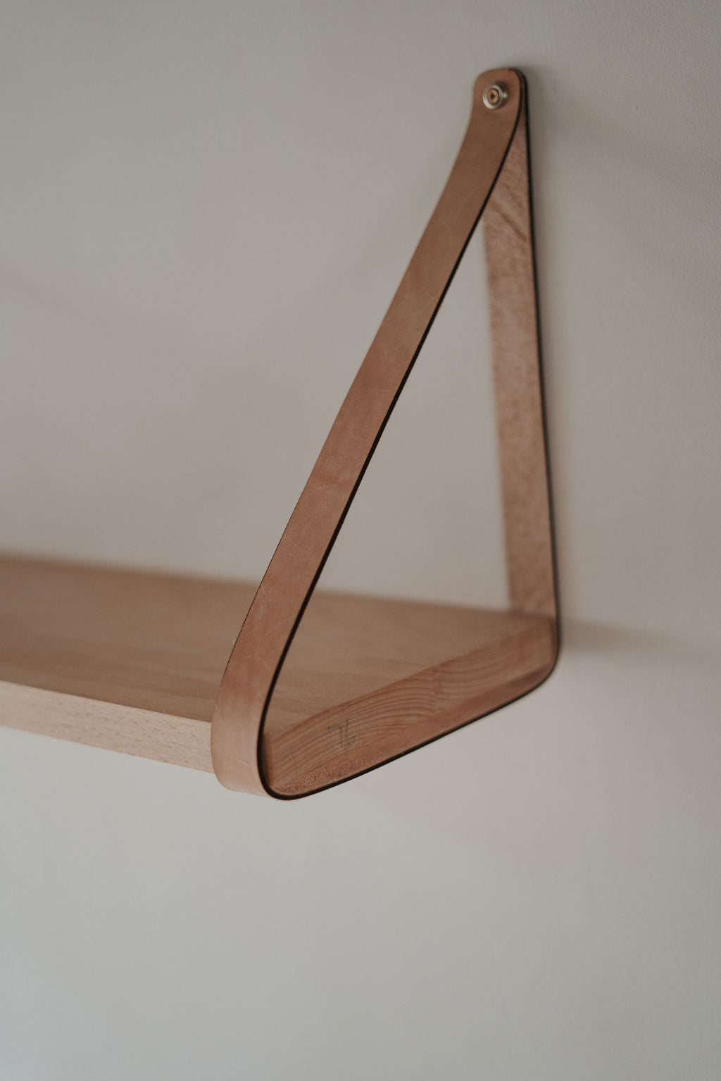 Leather Strap Shelf - Beech